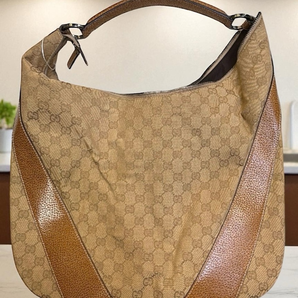 Gucci Tan and Brown Hobo Bag